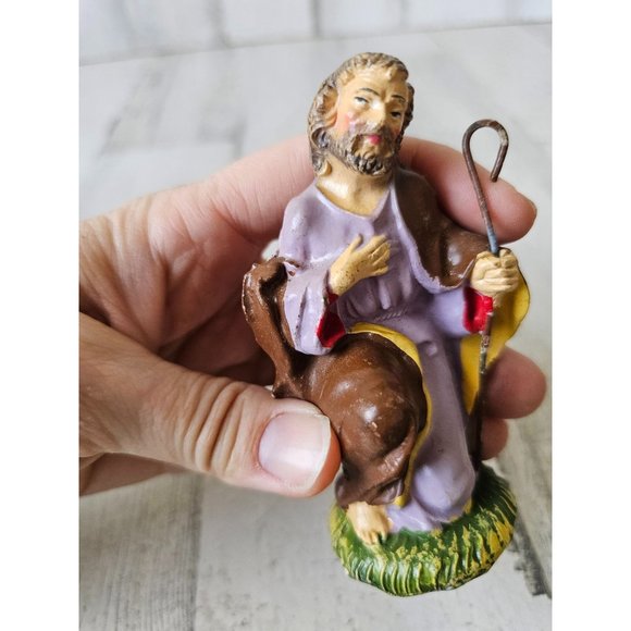 Vintage Italian Joseph Shepherd Italy Nativity village Italia religious decor - Picture 6 of 7